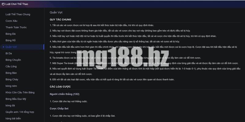 Luật chơi MG188 chi tiết